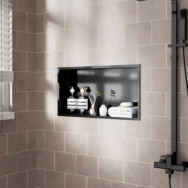 Stainless steel niche bathroom horizontal shower storage