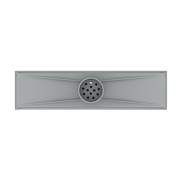Shower drain plastic showing back side vertical 49mm outlet with ABS base