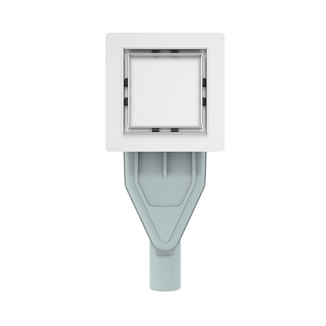 Flanged drain base structure for square shower floor drain
