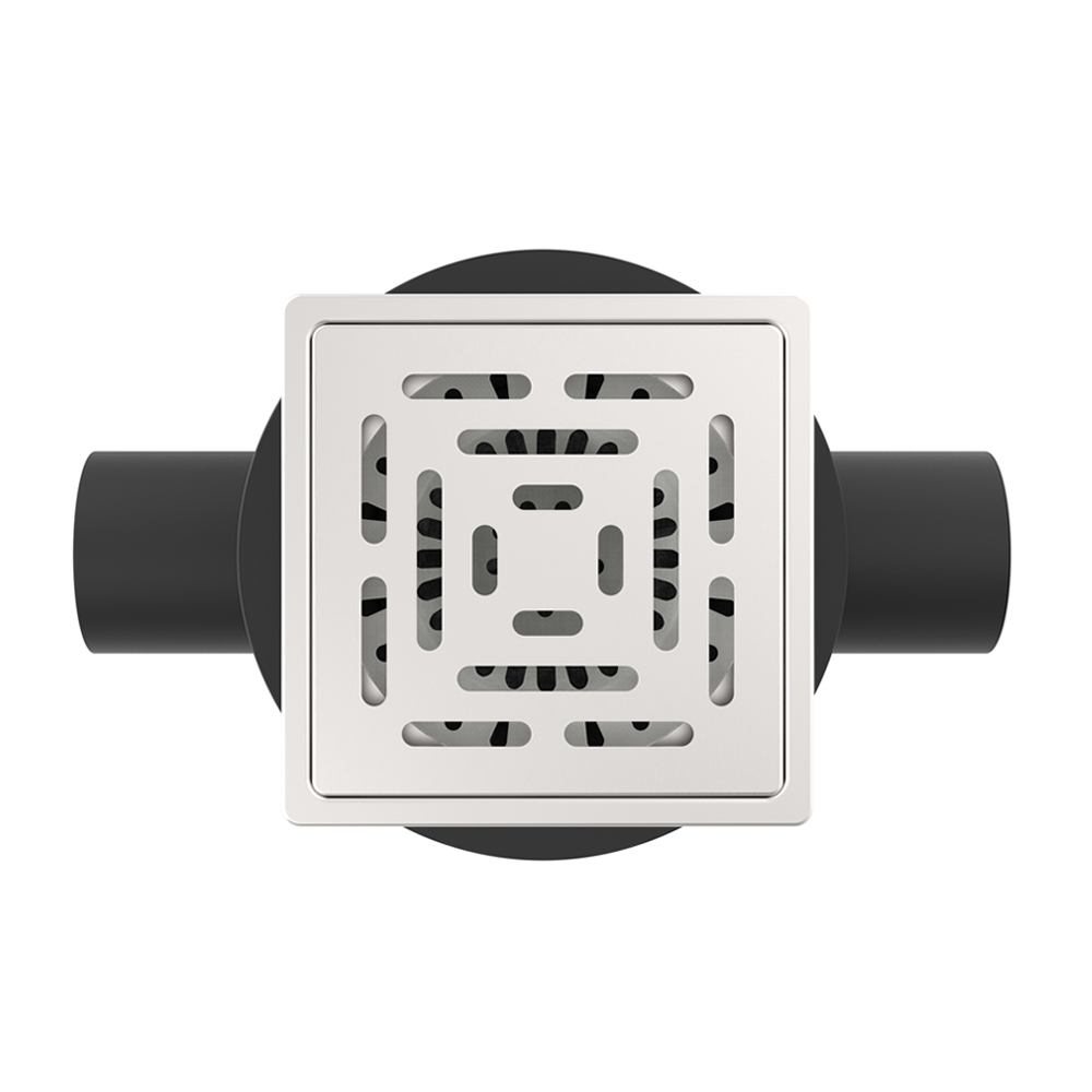 stainless steel grate square dual outlet drain surface design