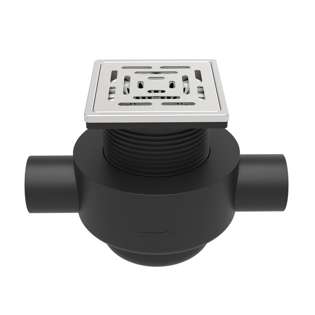 hdpe drain dual outlet with stainless steel grate angle structure