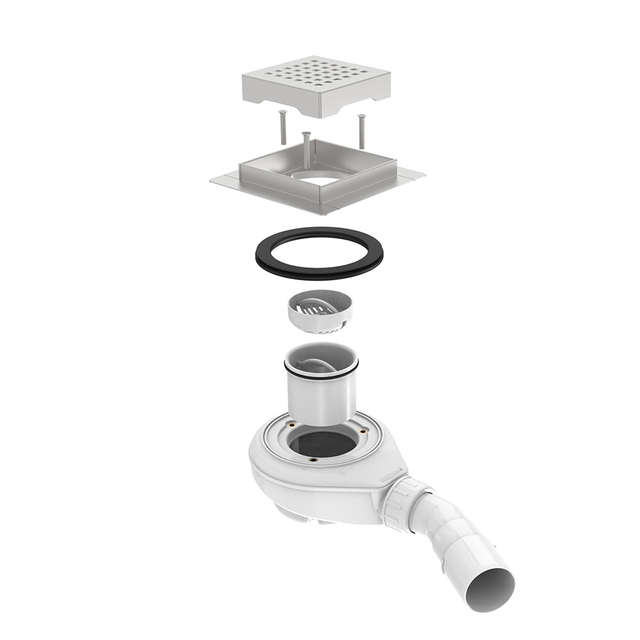 square drains stainless steel grate with horizontal drain kit
