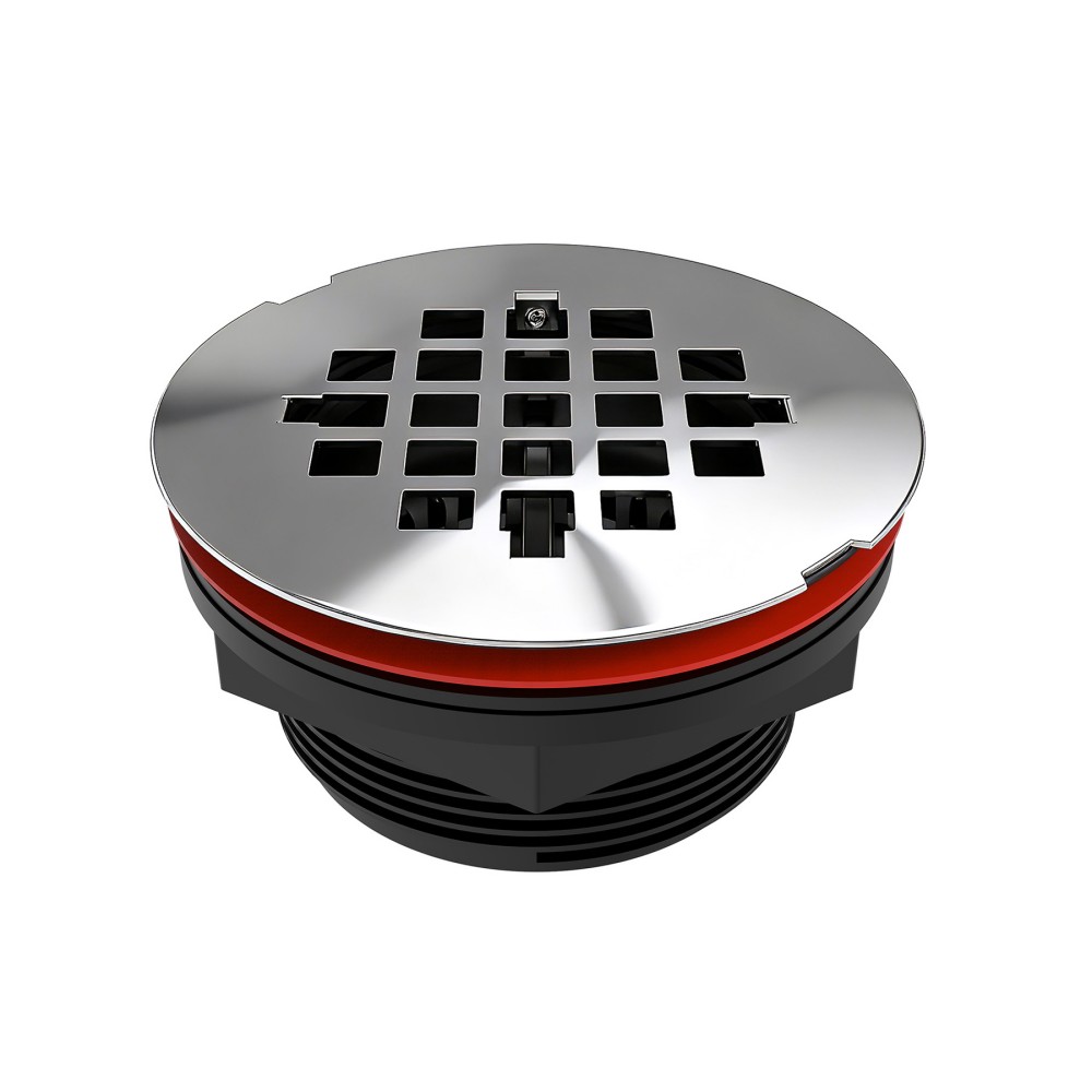 stainless steel round drain grates mounted on pvc floor drain with sealing ring