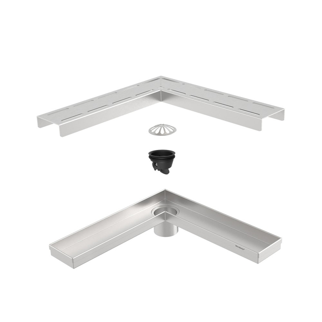 Right angle shower drain L shape drain exploded internal components