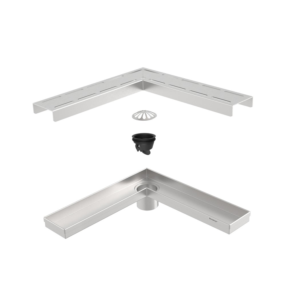 Right angle shower drain L shape drain exploded internal components