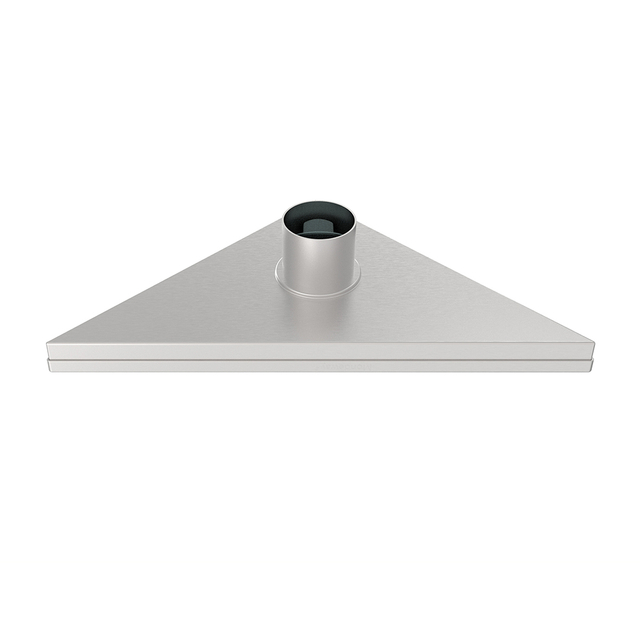 Shower corner drain with triangular drain front face stainless structure