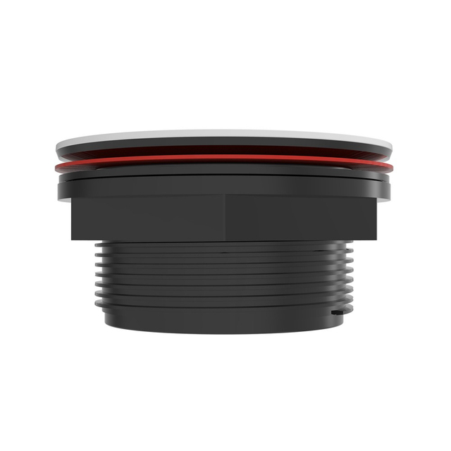 side section of round tile floor shower drain featuring pvc body and sealing rings