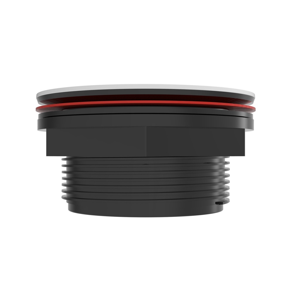 side section of round tile floor shower drain featuring pvc body and sealing rings