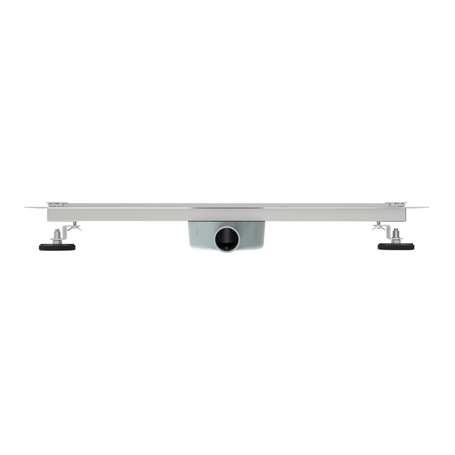 Side profile of adjustable floor drains showing height leveling feet