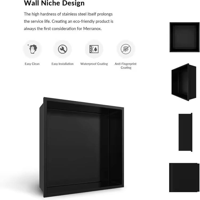 square wall niche stainless steel built-in bathroom storage cavity
