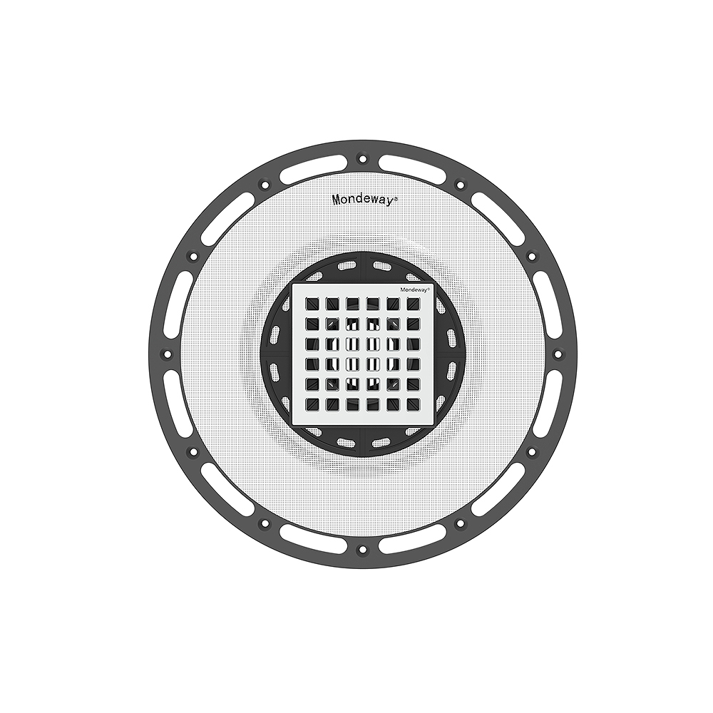 vertical shower drain square grate surface detail
