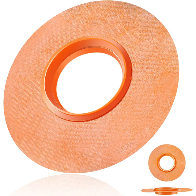 Professional-grade orange waterproofing seal with gasket 4-1/2 inch for bathrooms