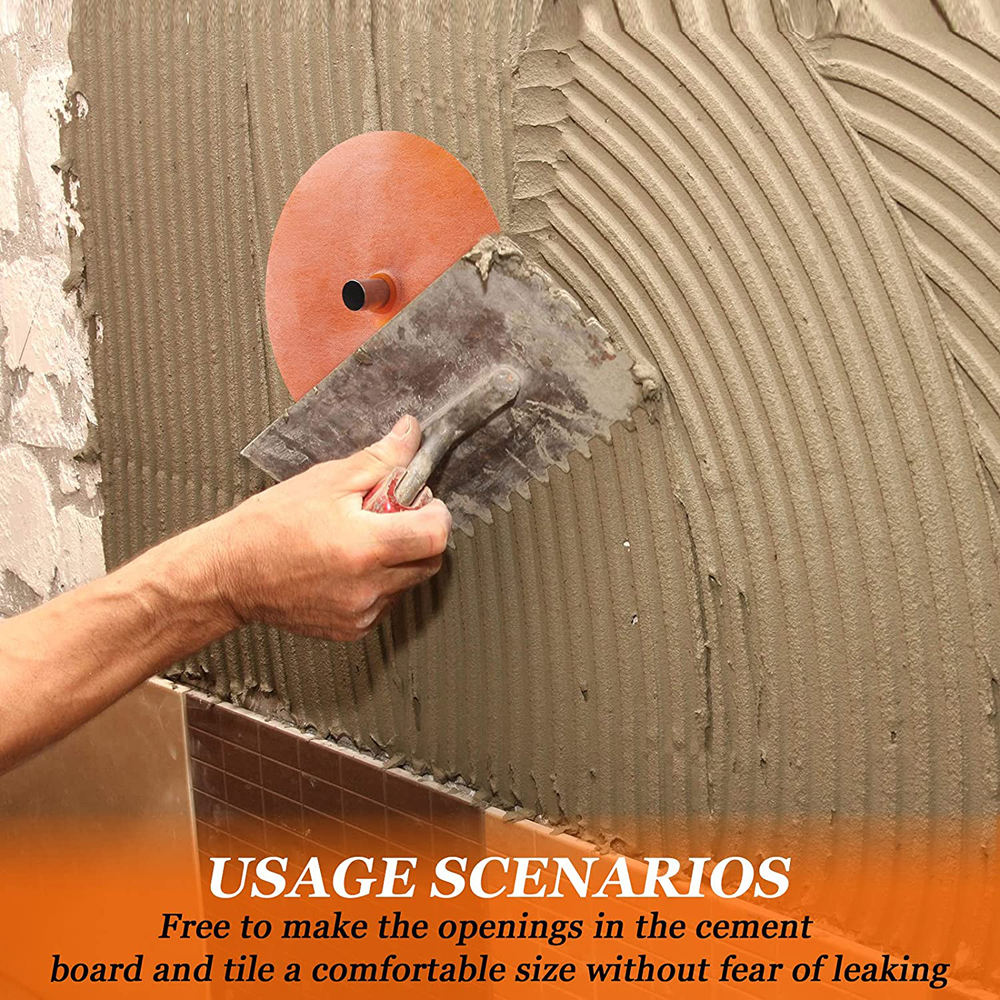 Applying thin-set mortar over a 3/4 inch water pipe seal for shower waterproofing