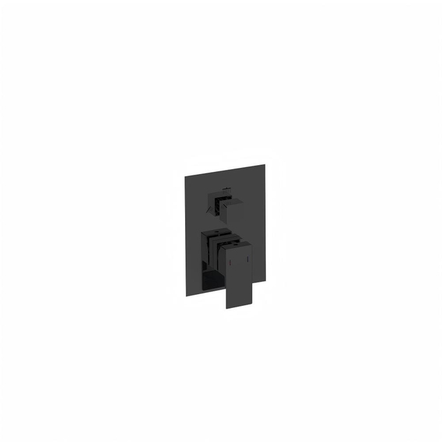 Black wall-mounted shower mixer valve with single lever control