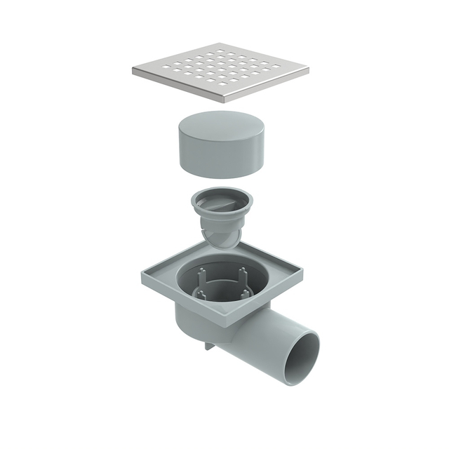 Exploded structure of shower drain assembly kit with anti odor siphon system