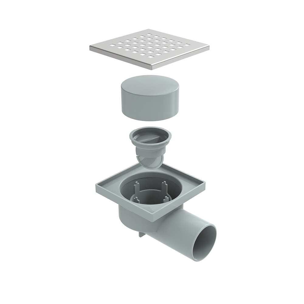 Exploded structure of shower drain assembly kit with anti odor siphon system