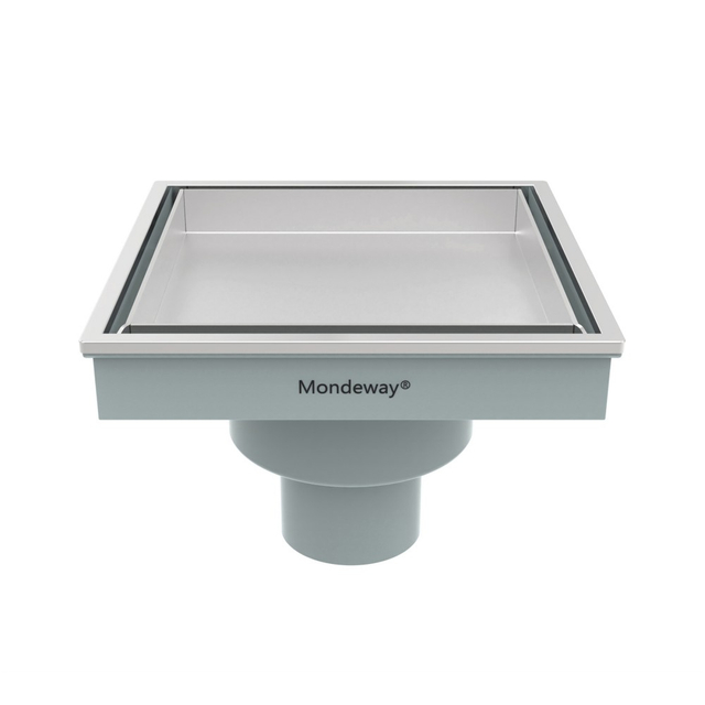 Square shower drains angled profile showing ABS base drain body