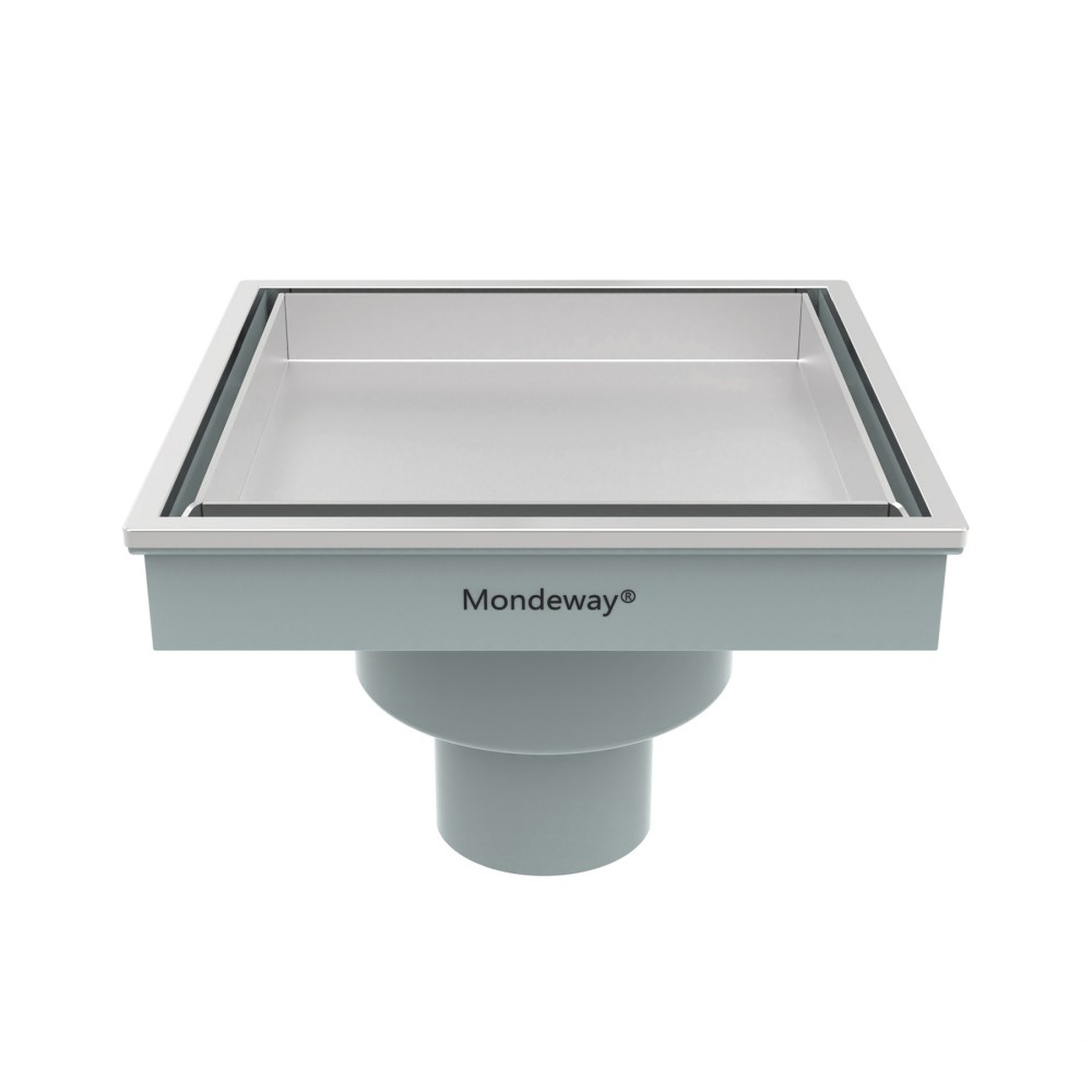 Square shower drains angled profile showing ABS base drain body