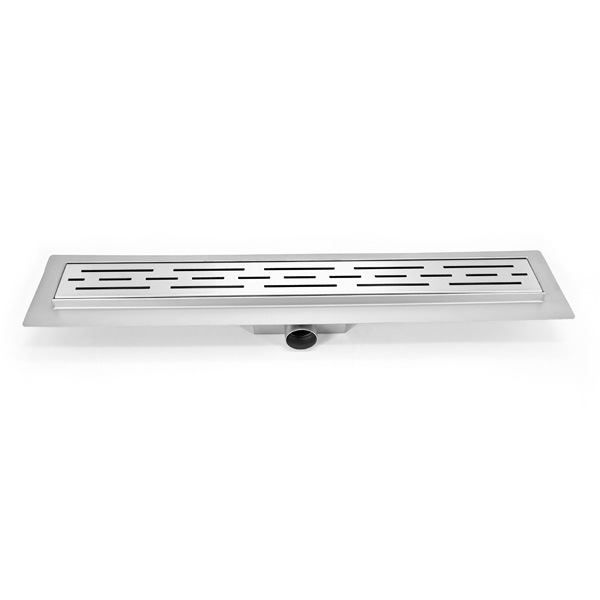 adjustable floor drain shower with brushed stainless finish