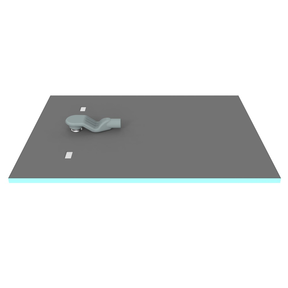 XPS shower tray installed in modern bathroom with linear drain