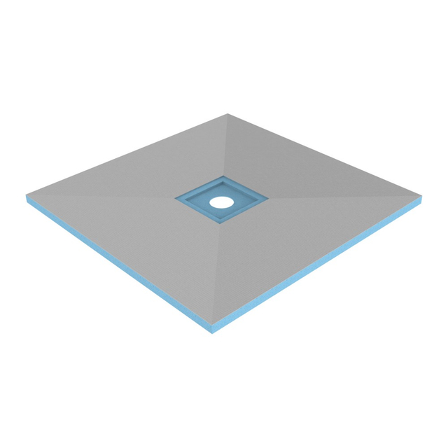 Square tile ready shower tray base with waterproof surface