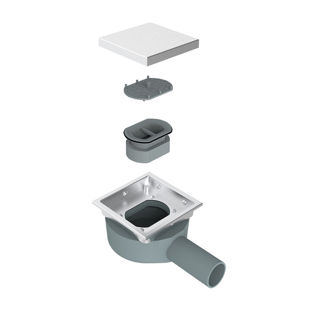 360&deg; rotatable wet siphon square drain structure exploded