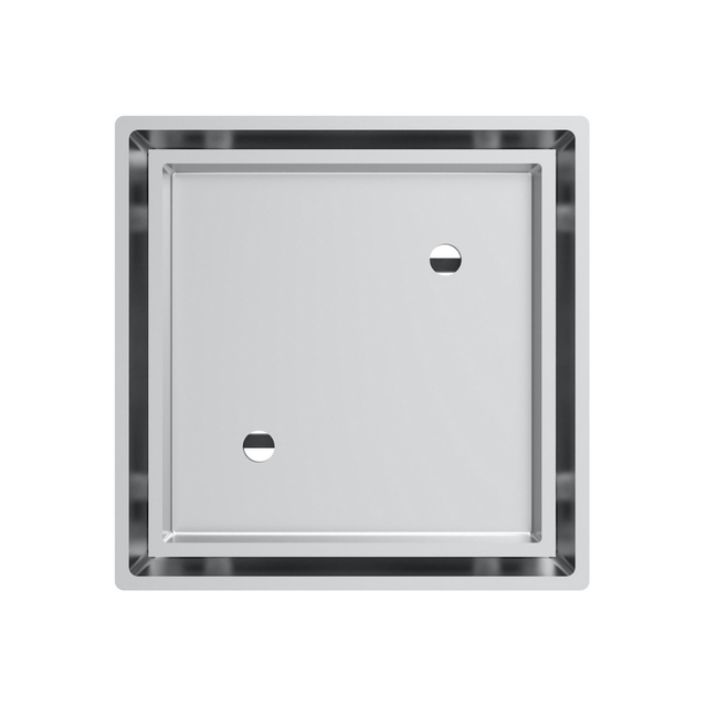 square brass floor drain top panel with dual drainage openings