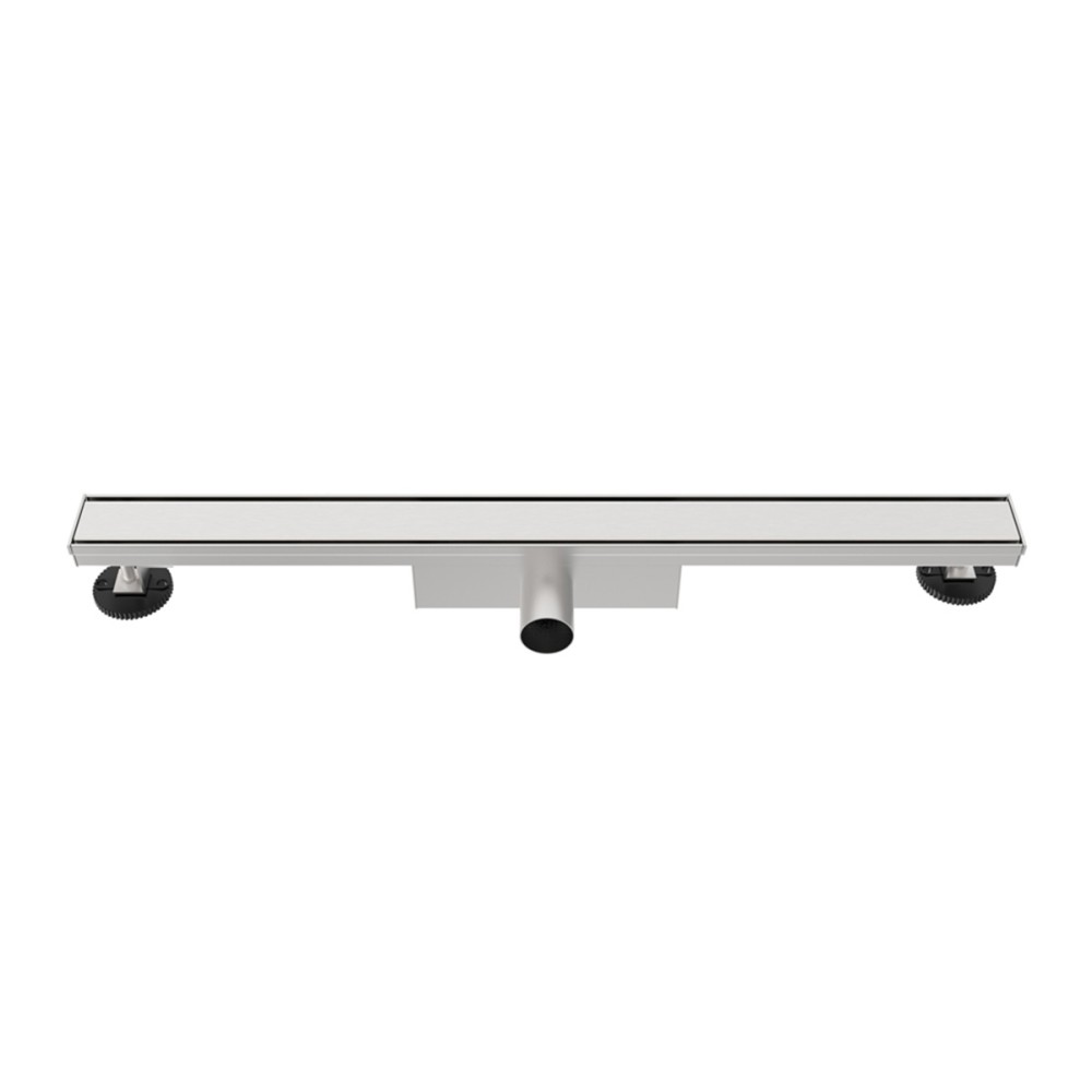 Front profile of narrow 55mm stainless steel linear drain