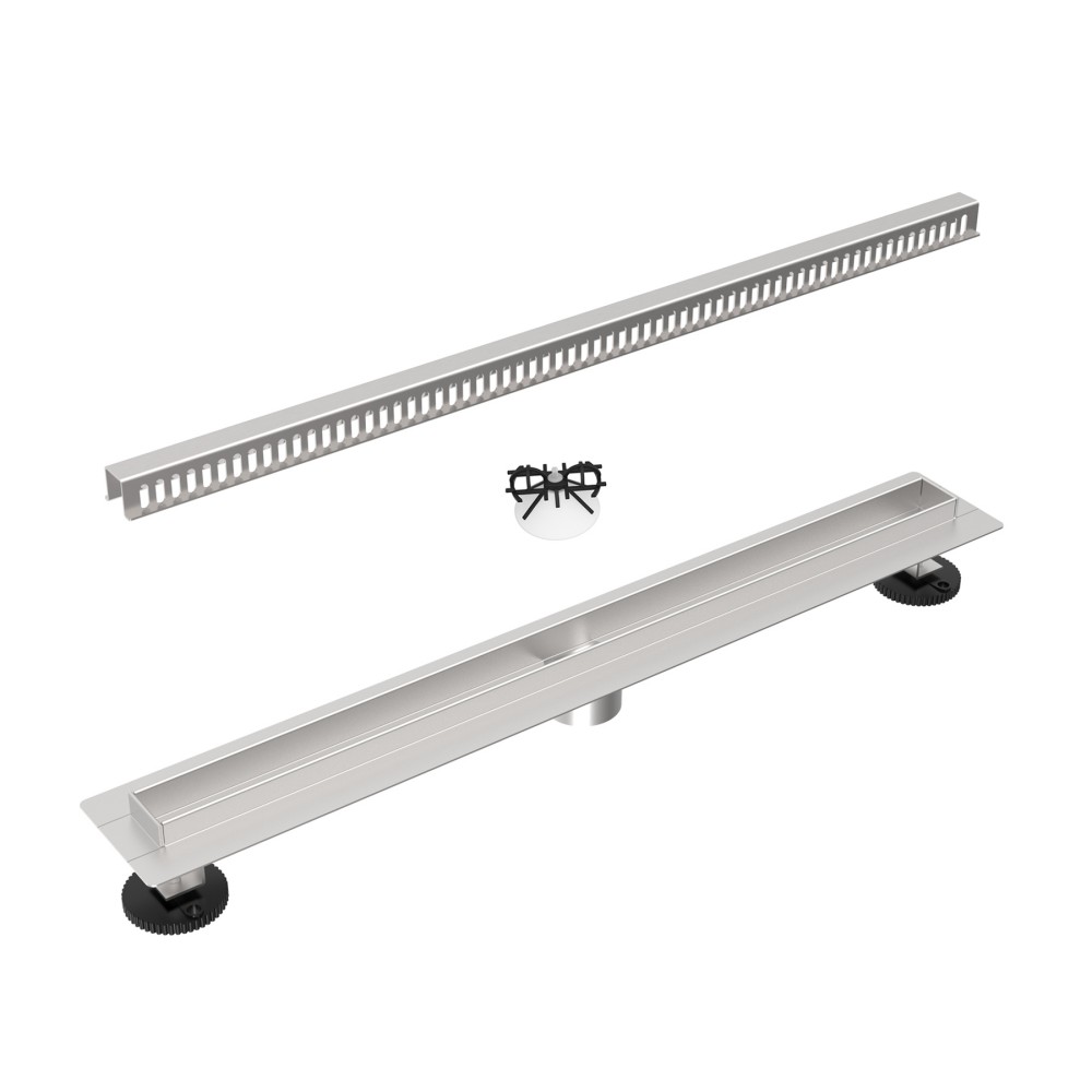 Stainless steel linear drain siphon system with anti odor function