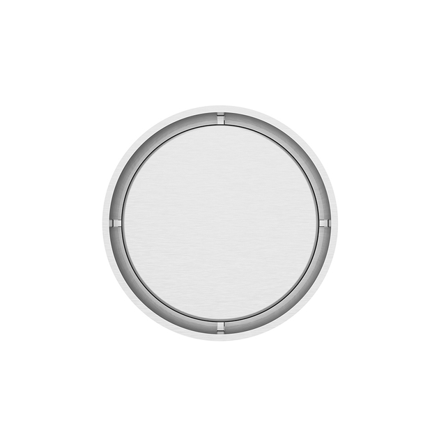 top view of 100x100mm shower drain round stainless steel grate