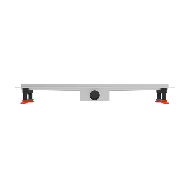 Scarico lineare orientabile canale frontale in acciaio inox con flangia larga