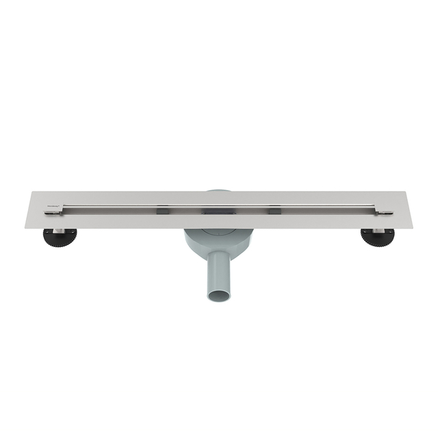 Front facing view of adjustable floor drains connection port