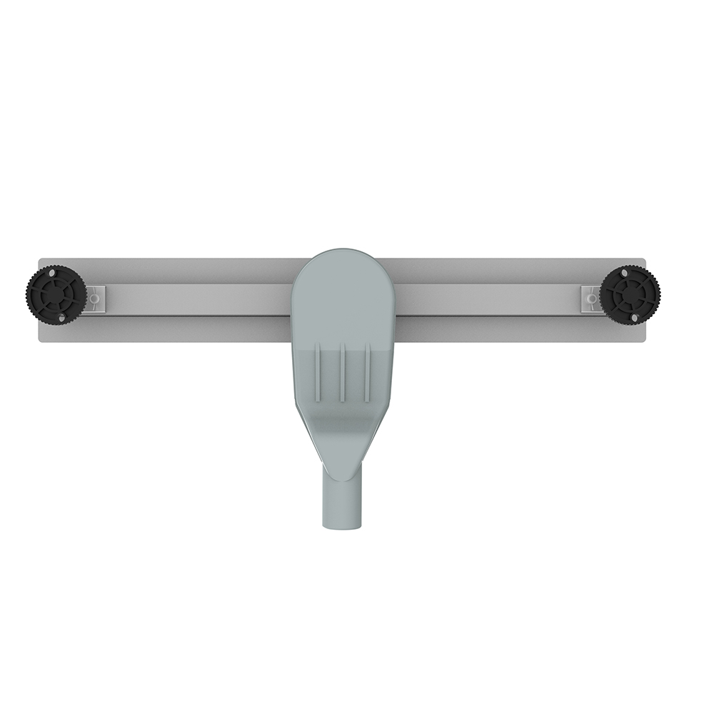 Undermount structure of adjustable shower drain highlighting the 360 rotatable siphon system