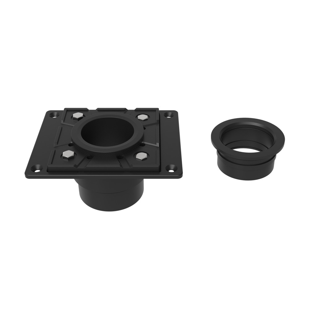 Structural look of PVC shower drain base and rubber connector