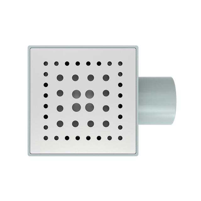 Modern square shower drain stainless steel grate with multi-hole pattern