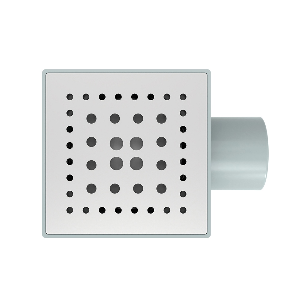 Modern square shower drain stainless steel grate with multi-hole pattern