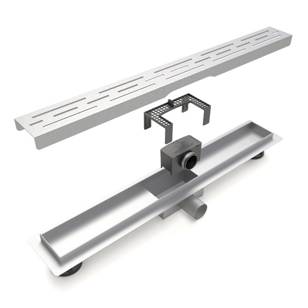 adjustable stainless steel shower drain with slim linear body