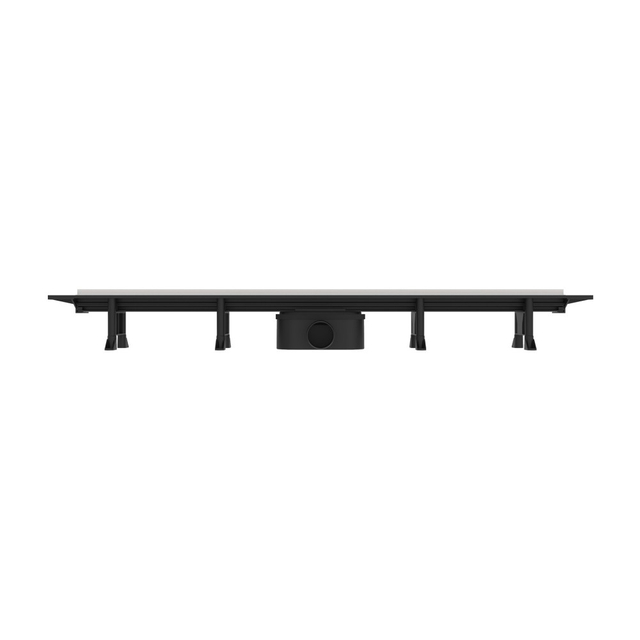 Close-up of 22.8mm narrow linear shower drain showcasing slim minimalist design