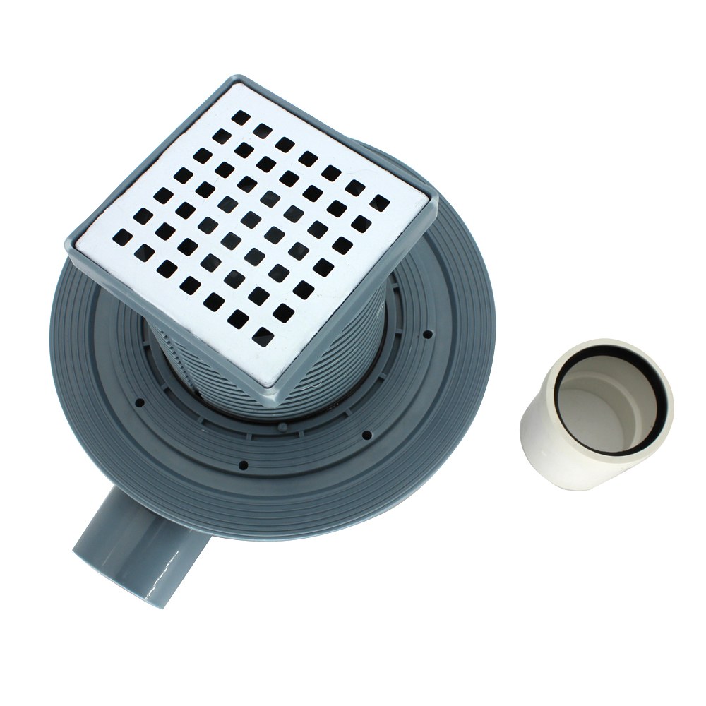 square drain for shower stainless steel grate with abs base