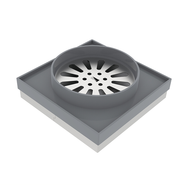 Square floor drain with vertical drain shower without flange removable siphon system