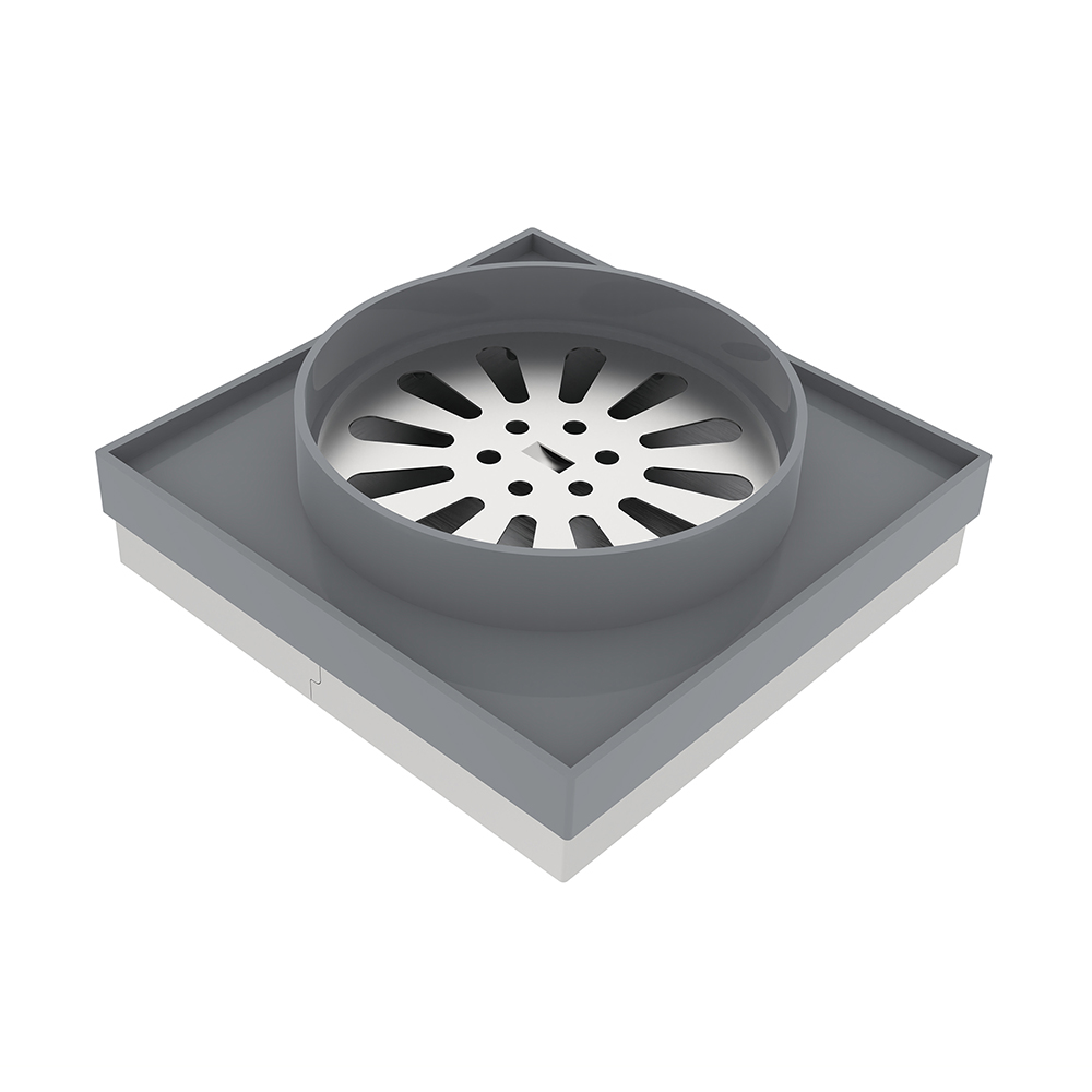 Square floor drain with vertical drain shower without flange removable siphon system