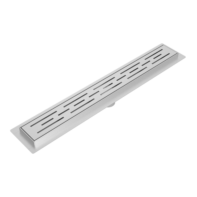 Low profile linear shower drain stainless steel grate with slot pattern