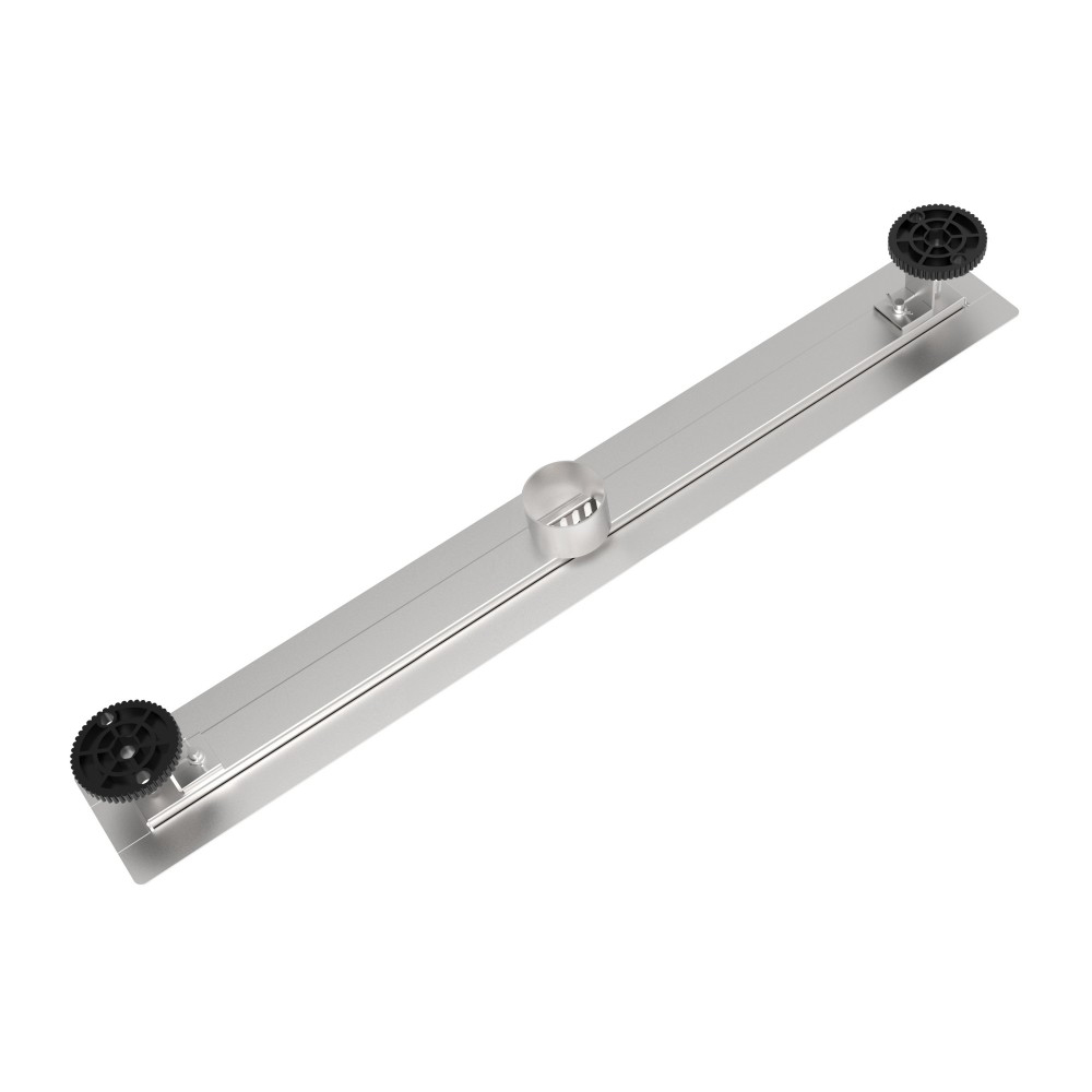 Stainless steel linear drain with 2 inch vertical outlet connection