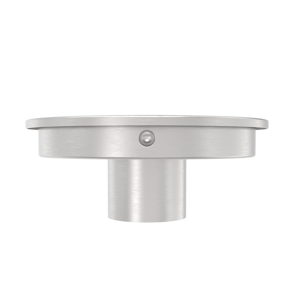 Round vertical shower drain grate seat detail with removable cleanable design