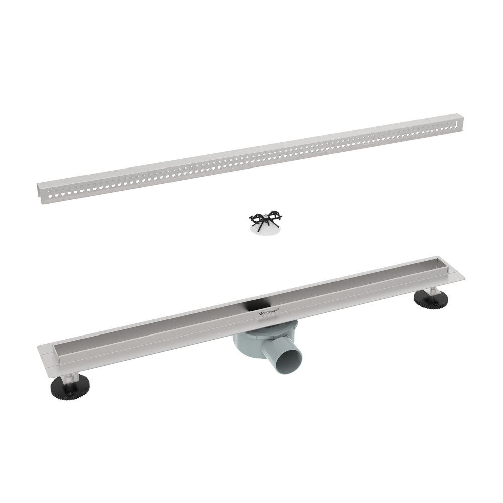 adjustable linear shower drain slim channel drain kit exploded components with siphon system