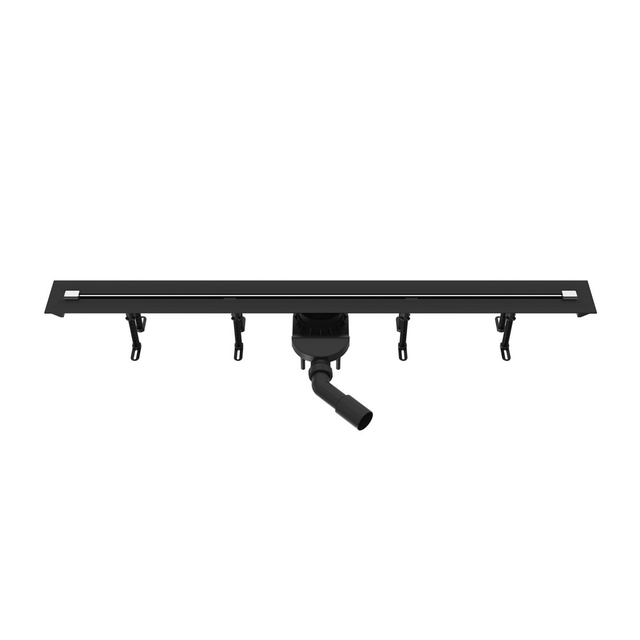 Slim line drain in matte black finish with high drainage capacity of 45L per minute