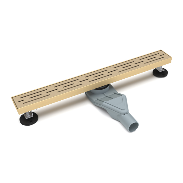 Champagne gold shower drains linear system with adjustable installation height