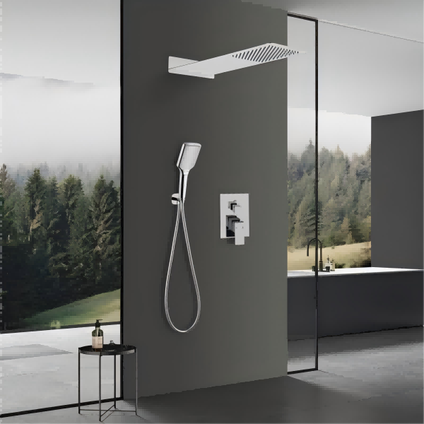 Modern Bathroom Interior with Rainfall Shower