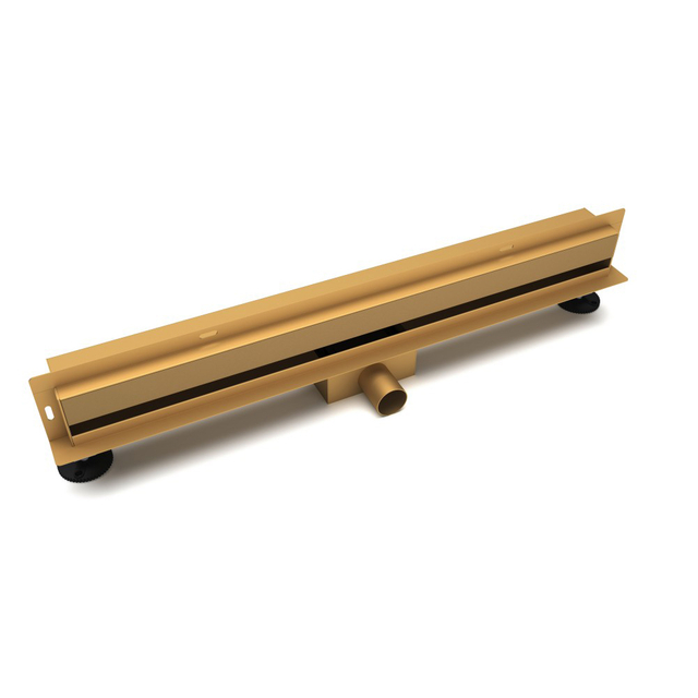 Linear wall drain brushed champagne gold made of 304 stainless drain body