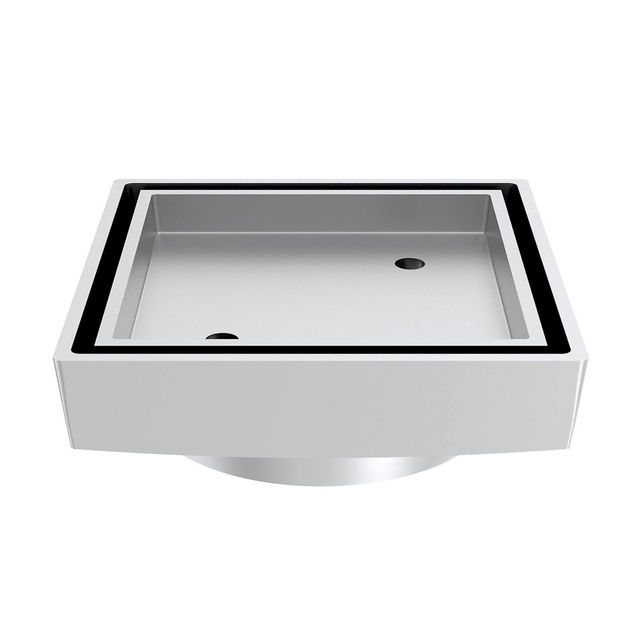 vertical outlet base of square brass shower drain without flange